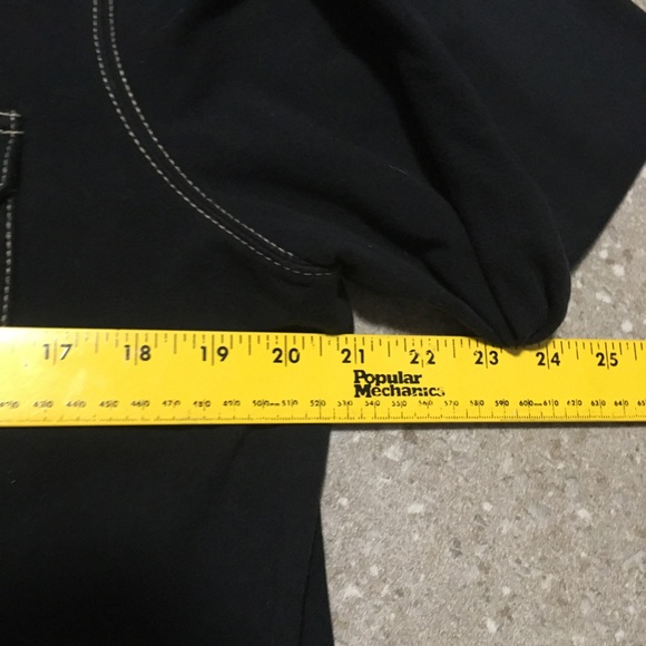 Hoodie Liz Claiborne Full 2 Way Zip Black Topstitched Patch pockets EUC LG - Picture 3 of 12